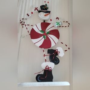 Candy Cane, Peppermint Snowman 18" Tall
